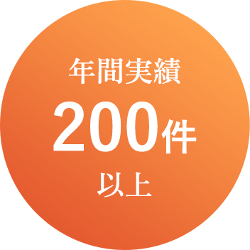 年間実績200件以上